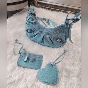 Blue Rhinestone Crossbody Shoulder Bag. New without tags.Add a pop of sp…